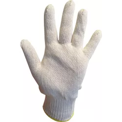 Gants tricotés polycoton blanc Taille unique - lot de 6 paires