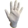 Gants tricotés polycoton blanc Taille unique - lot de 6 paires