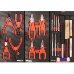 Servante d'atelier 7 tiroirs composée de 249 outils - modules finition carbone