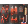 Servante d'atelier 7 tiroirs composée de 249 outils - modules finition carbone