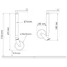 Roue jockey roue acier 70mm semi automatique 1000kg