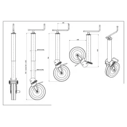 Roue jockey roue acier 70mm semi automatique 1000kg