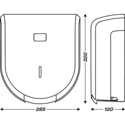 Distributeur de papier hygiénique maxi jumbo 200 à 400m