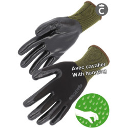 Gant nitrile. Support polyamide. Tricoté une pièce. Jauge 13