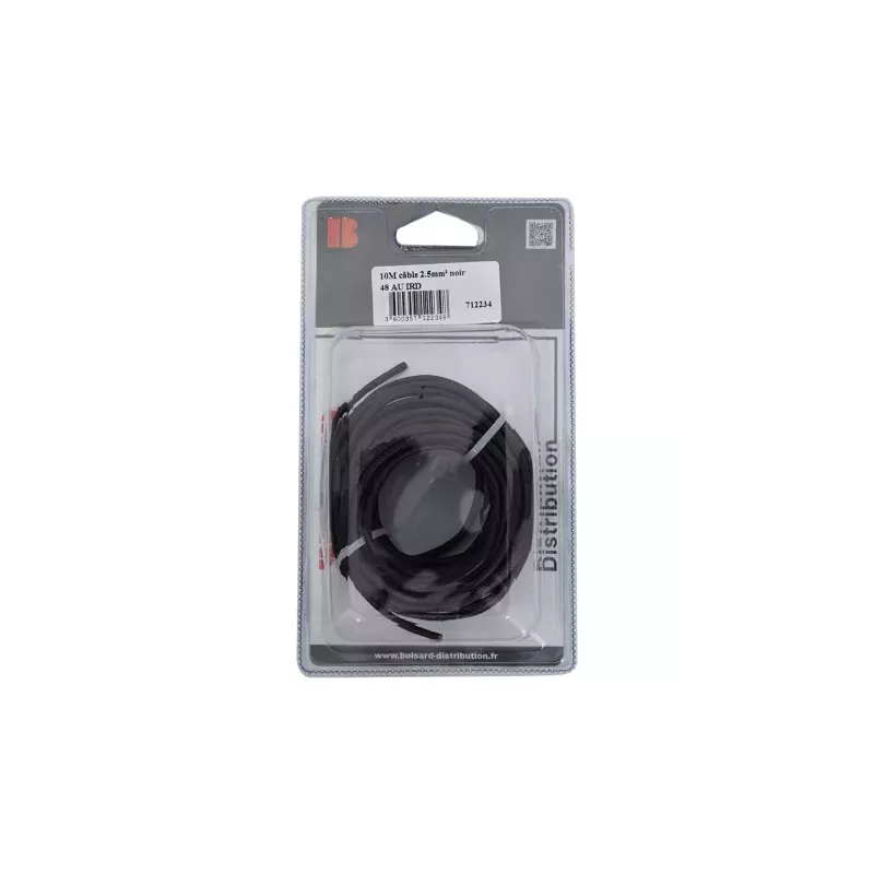 Câble noir ou rouge 2,5mm2 NP - 10m
