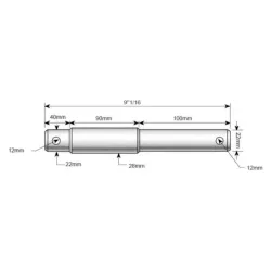 Axe double 22 - 28 - 22mm Cat.1/2