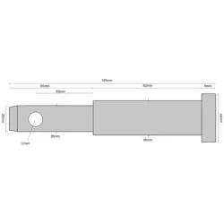 Piton double 28 - 36x185mm, Filetage Cat. 2/3