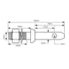 Piton 22x140mm, Filetage 7/8''x40mm Cat. 1