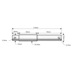 Axe double 19 - 25 - 19mm Cat.1/2