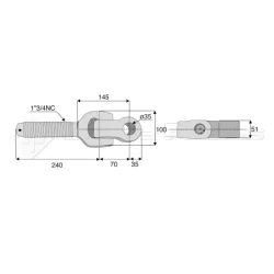 Articulation gauche Cat.3 D35 1"3/4