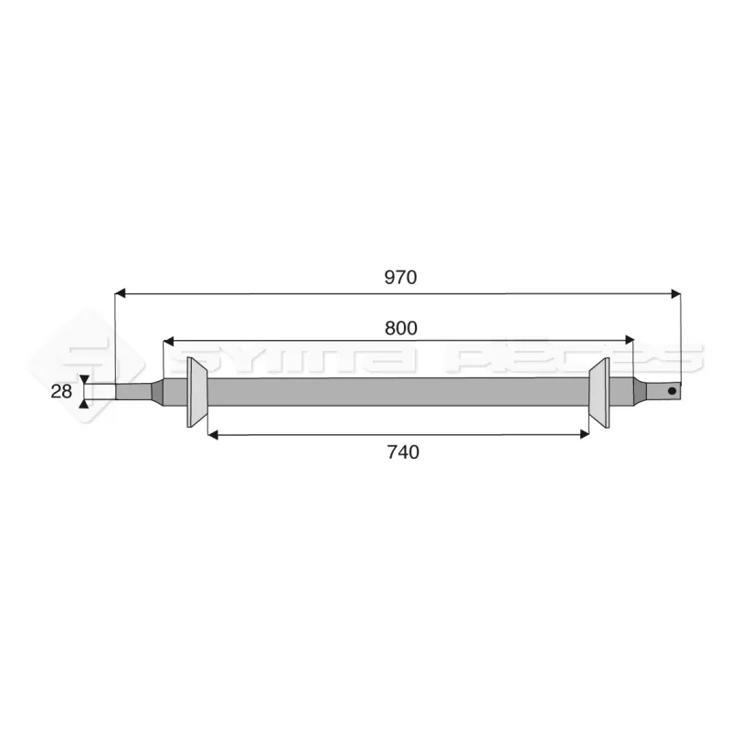 Barre attelage ronde Cat.2 D45