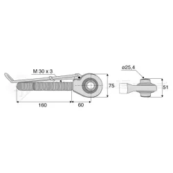 Tirant - rotule Cat.2 30X3
