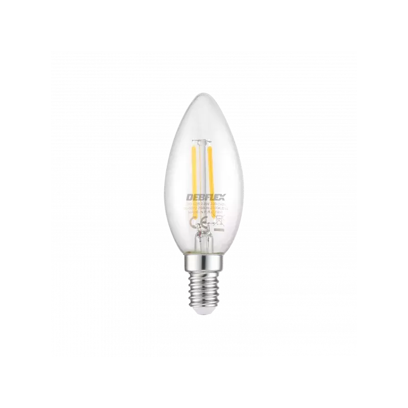 Ampoule C35 filament verre transparent E14