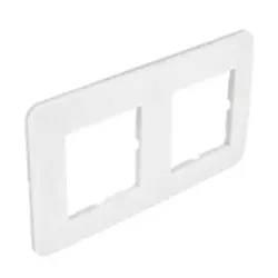 Plaque de finition simple blanc brillant 2 postes