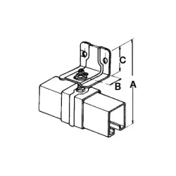 Patte équerre à visser rail 62X55