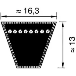 Courroie trapézoidale lisse SPB 17X2500