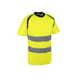 T-shirt jaune. 100% polyester bird-eye.150 gm2.