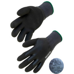 Gants nylon enduits latex double couche. Doublé acrylique.