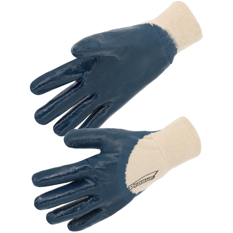 Gant nitrile (3/4). Enduction lourde. Poignet tricot.