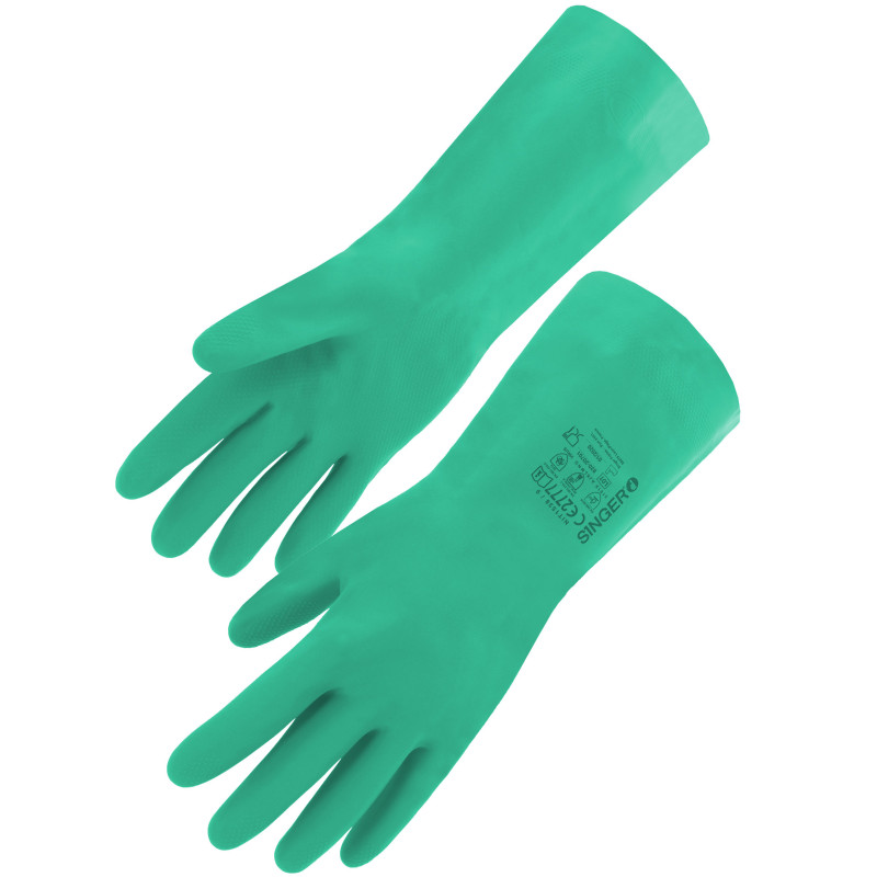 Gant nitrile sans support. Long 330 mm. Epaisseur 0.38 mm. Type A: AJKLMNO