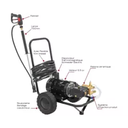 Nettoyeur HP eau froide tri 900 l/h 170 bar avec flexible 10m et lance
