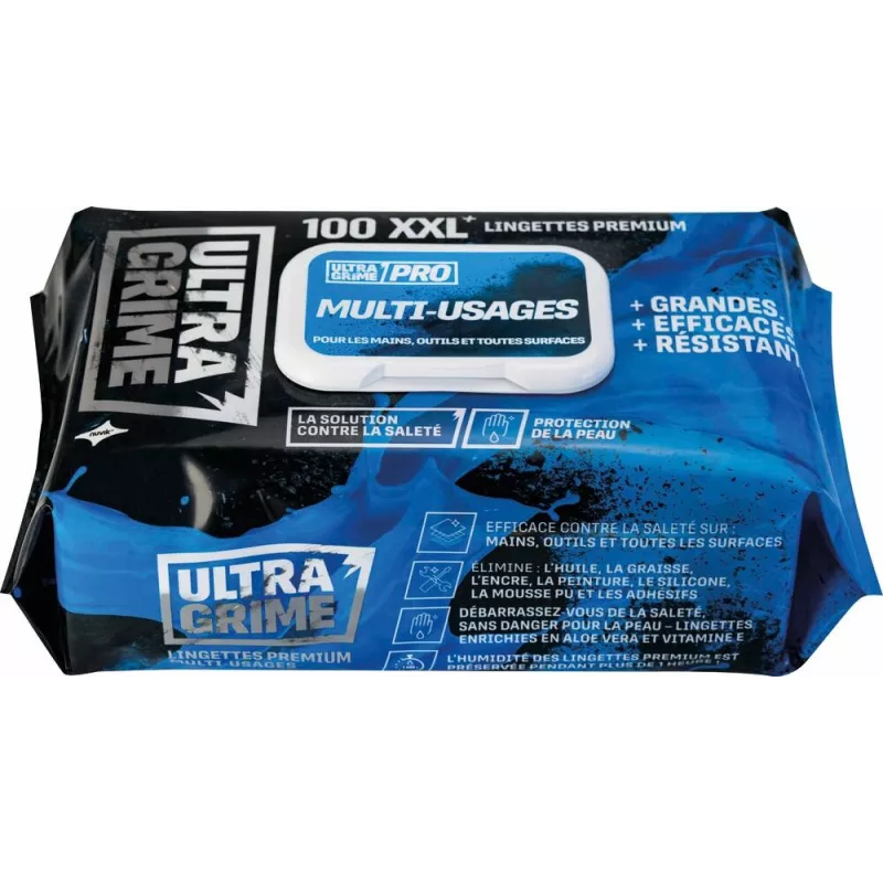 Lingettes nettoyantes mains 310x270mm - pot de 90 lingettes Lingettes nettoyantes mains 310x270mm - pot de 90 lingettes