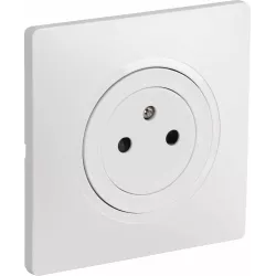Prise encastrée 2P+T 230V blanc brillant