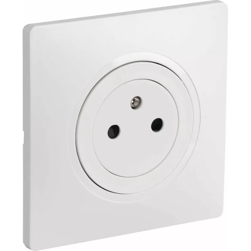 Prise encastrée 2P+T 230V blanc brillant Prise encastrée 2P+T 230V blanc brillant