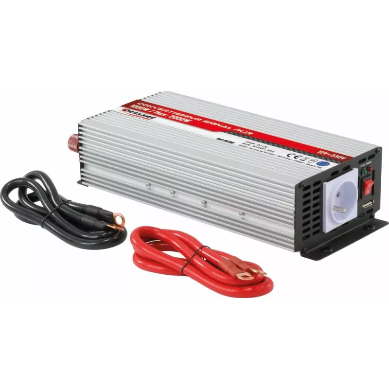 Convertisseur 12V DC/230V AC - 2000W max - pure sinusoïde Convertisseur 12V DC/230V AC - 2000W max - pure sinusoïde