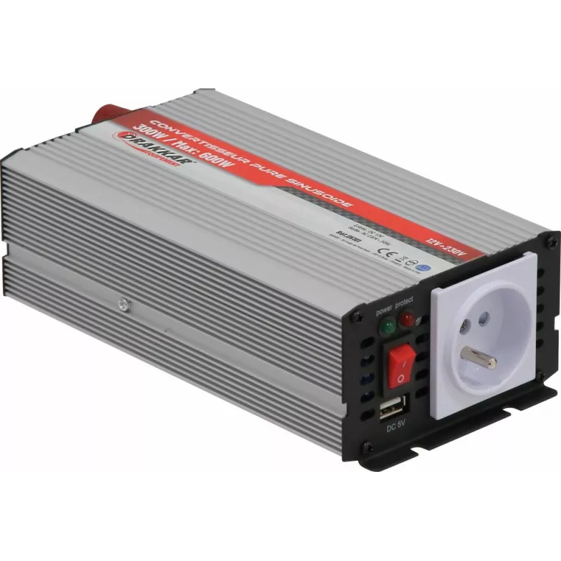 Convertisseur 12V DC/230V AC - 600W max - pure sinusoïde Convertisseur 12V DC/230V AC - 600W max - pure sinusoïde