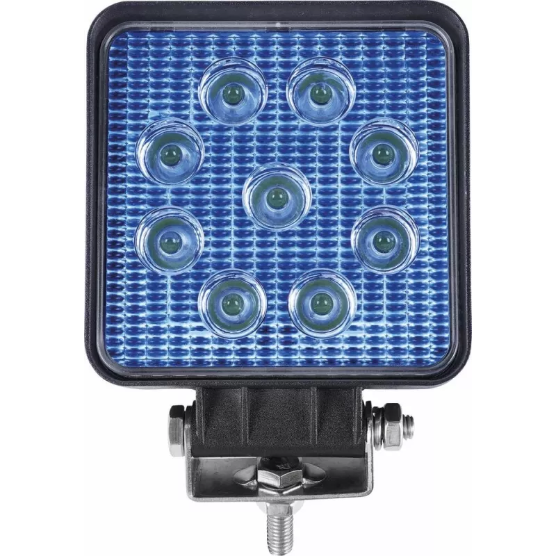 Phare de travail carré LED 10/30V 27W 250 lumens bleu Phare de travail carré LED 10/30V 27W 250 lumens bleu