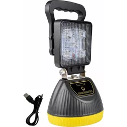 Phare de travail carré LED rechargeable 15W 1000lm avec poignée