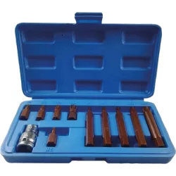 Embout hexagonal 10mm XZN de M5 à M12 avec douille porte embout 1/2" - coffret PVC de 11 pcs