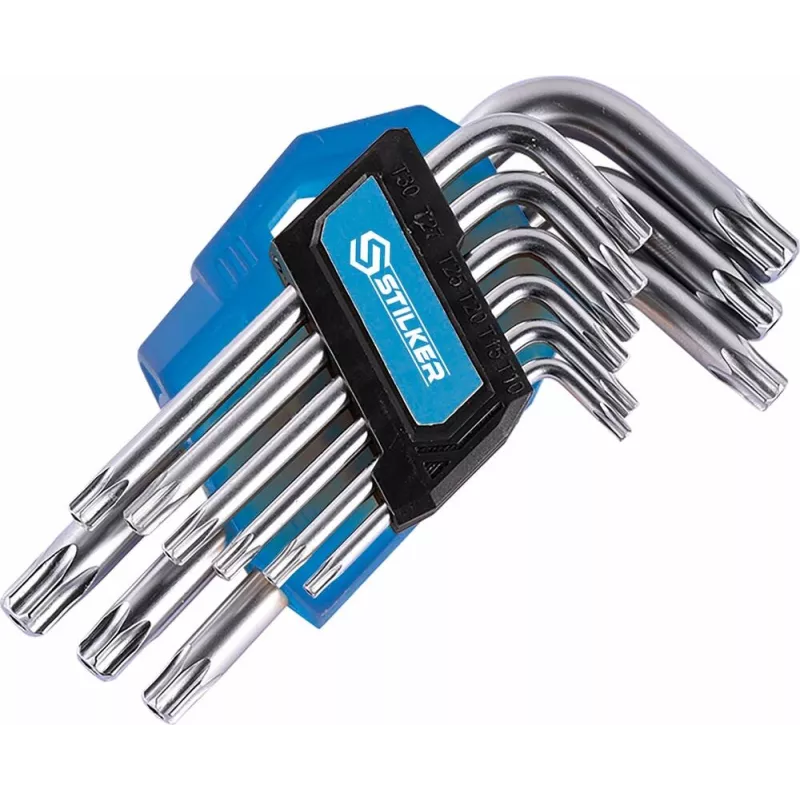 Clés mâles coudées Torx® courtes de T10 à T50 - étui de 9 pcs