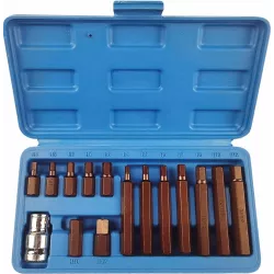 Embout hexagonal 10mm hexagonal de 4 à 12mm avec douille 1/2" porte embout - PVC de 15 pcs