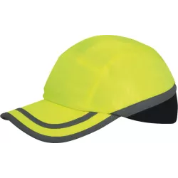 Casquette de sécurité avec bande réfléchissante noire et jaune