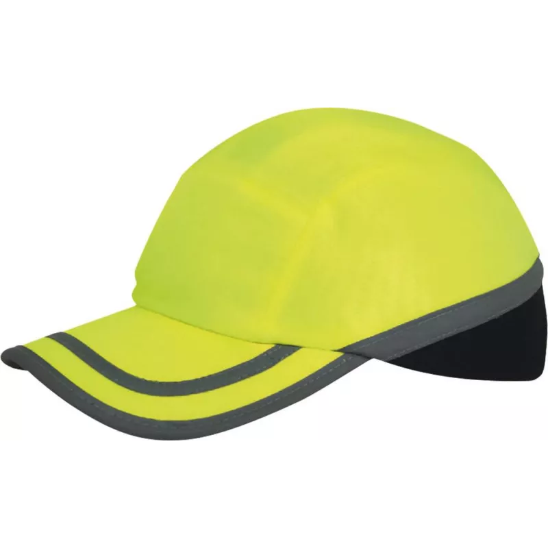 Casquette de sécurité avec bande réfléchissante noire et jaune Casquette de sécurité avec bande réfléchissante noire et jaune