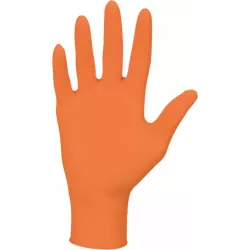 Gants jetables nitrile orange non poudré 0,09mm