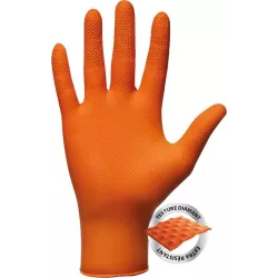 Gants jetables nitrile orange - Boite de 50 pièces