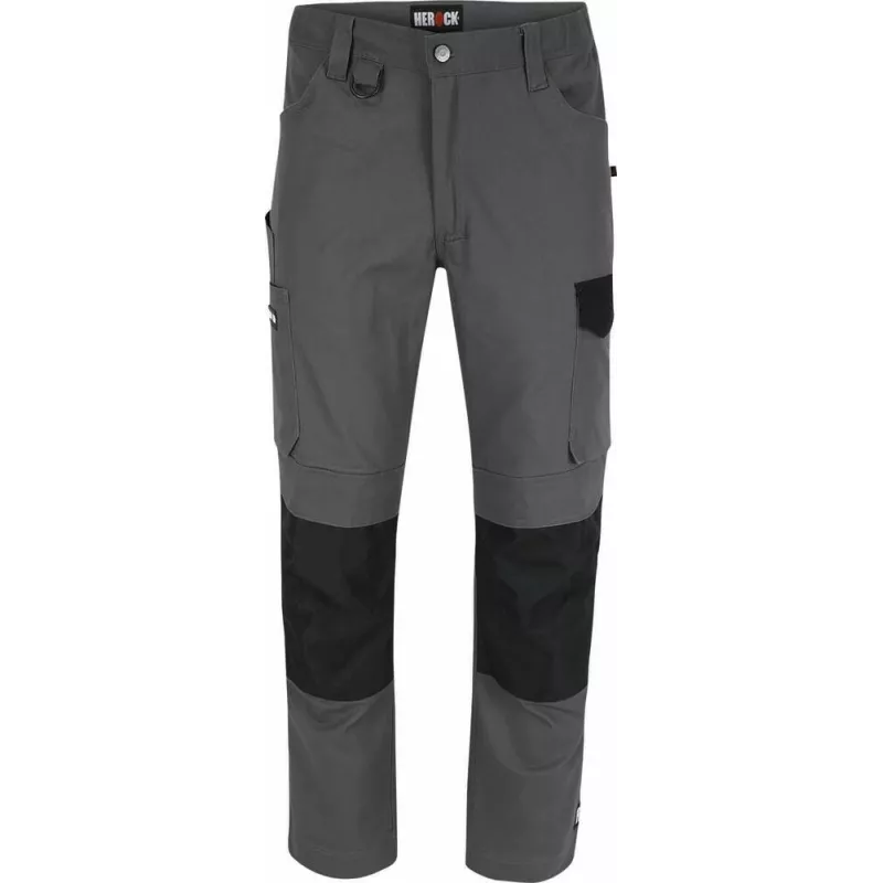 Pantalon de travail DERO multipoches stretch extensible gris/noir Pantalon de travail DERO multipoches stretch extensible gris/noir