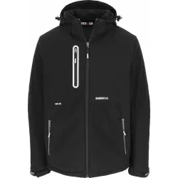 Veste respirante Softshell doublée noire avec capuche TARIS
