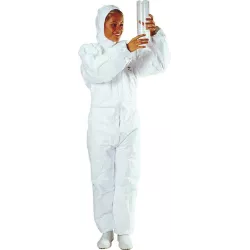 Combinaison de protection jetable microporeuse avec capuche type 5/6 60g/m² blanche