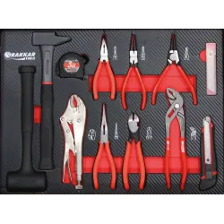 Servante d'atelier 7 tiroirs composée de 176 outils - modules carbone