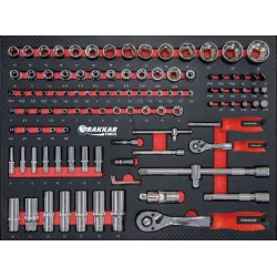 Servante d'atelier 7 tiroirs composée de 176 outils - modules carbone