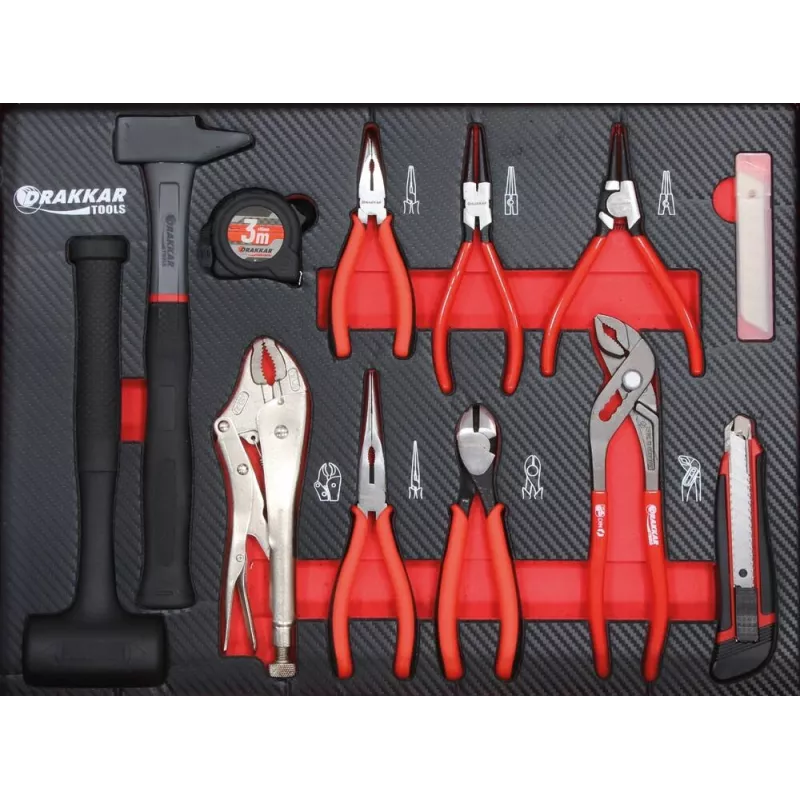 Module mousse 530x395 carbone pinces et marteaux - 12 pcs