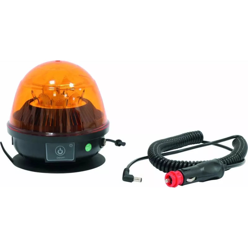 Gyrophare LED sur batterie 4A/h base magnétique