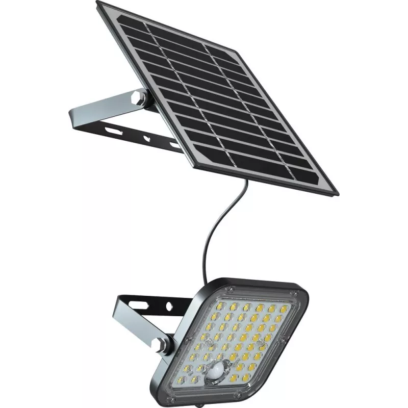 Projecteur LED solaire 1500 lumens 10W avec détecteur et télécommande - Panneau déporté