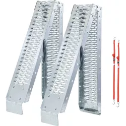 Rampes acier pliables 440kg 1900mm avec sangles - lot de 2 pcs