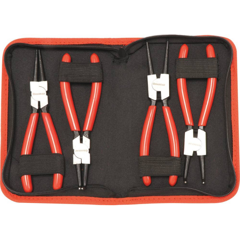 Pinces droites pour circlips intérieur et extérieur 19/60mm - trousse de 4 pcs