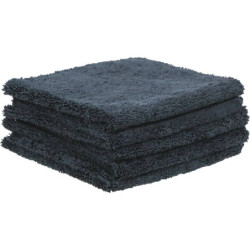 Microfibre 380 g/m² 400x400mm noire sans ourlet spécial auto - lot de 5 pcs